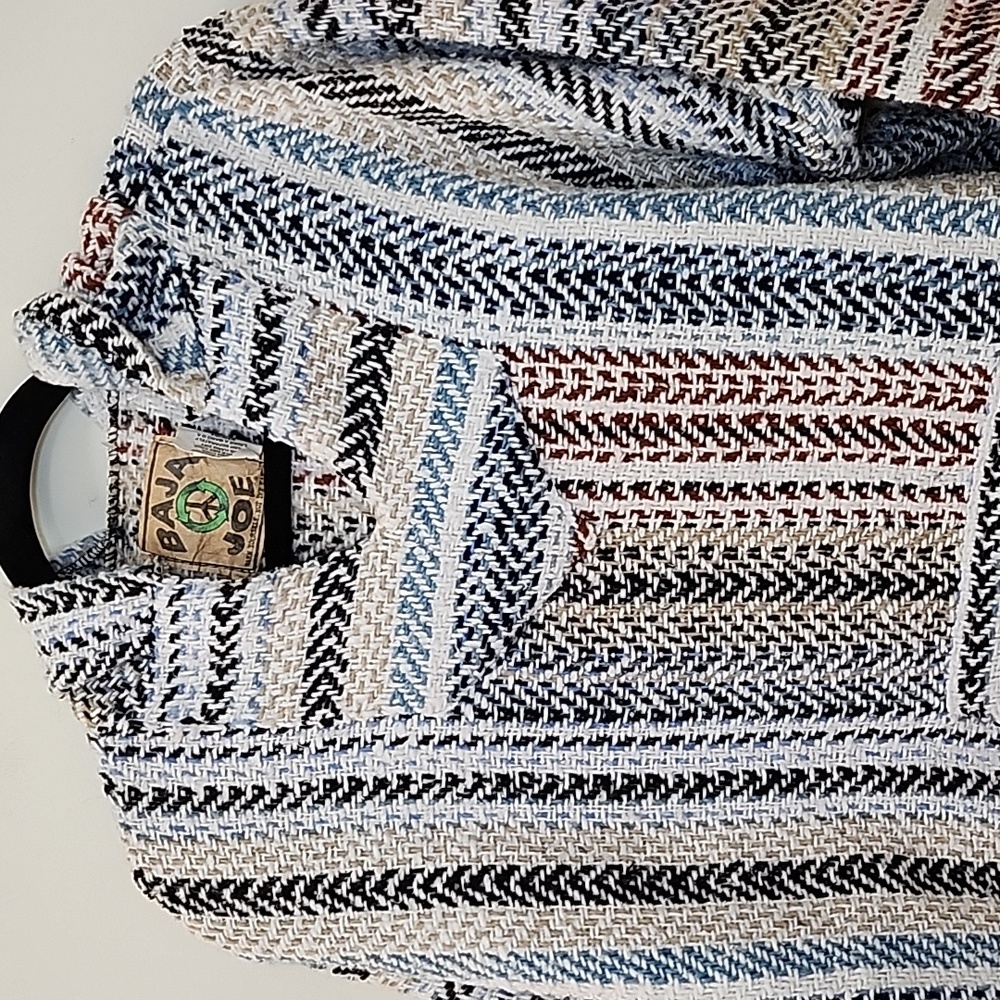 Baja  Stripe Hoodie with Front Pocket Multicolor Coogi  Size Meduim - Picture 3 of 16